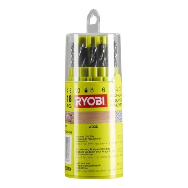 Grąžtų rinkinys Ryobi RAK18DMIX, 18 vnt. Grąžtų rinkinys Ryobi RAK18DMIX, 18 vnt.