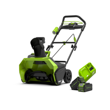 Greenworks gd40stUBXF SNIEGO VALYTUVAS + G40ABII LAPŲ PŪSTUVAS (40V su 2 x 4Ah akumuliatoriumi ir greituoju krovikliu)
