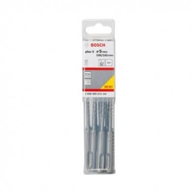 Grąžtas betonui Bosch S4L, SDS-plus, 5x100x165 mm, 10 vnt. 2608585613 Grąžtas betonui Bosch S4L, SDS-plus, 5x100x165 mm, 10 vnt. 2608585613