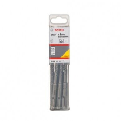 Grąžtas betonui Bosch S4L, SDS-plus, 8x100x165 mm, 10 vnt. 2608585623 Grąžtas betonui Bosch S4L, SDS-plus, 8x100x165 mm, 10 vnt. 2608585623