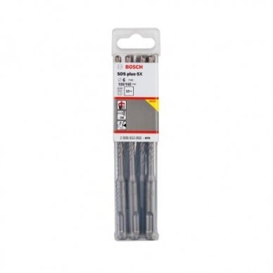 Grąžtas betonui Bosch SDS-plus-5X, 6x100x160 mm, 10 vnt. 2608833892 Grąžtas betonui Bosch SDS-plus-5X, 6x100x160 mm, 10 vnt. 2608833892