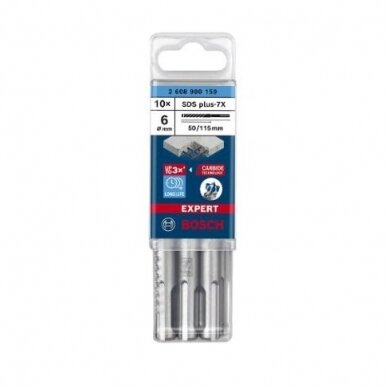 Grąžtas betonui Bosch SDS-plus, 6x50x115mm, 10 vnt. 2608900159 Grąžtas betonui Bosch SDS-plus, 6x50x115mm, 10 vnt. 2608900159