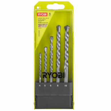 Grąžtų betonui rinkinys Ryobi RAK05MD, 5 vnt Grąžtų betonui rinkinys Ryobi RAK05MD, 5 vnt