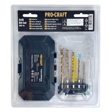 Grąžtų ir antgalių rinkinys „ProCraft DBS-18” 5