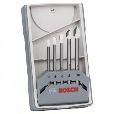 Grąžtų komplektas keramikinėms plytelėms Bosch, 4-10 mm, 5 vnt., 2608587169 Grąžtų komplektas keramikinėms plytelėms Bosch, 4-10 mm, 5 vnt., 2608587169
