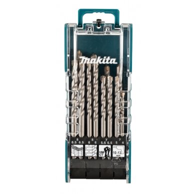 Grąžtų mūrui rinkinys Makita D-73483, 12 vnt. (4, 5, 5,5, 6, 6,5, 7, 8 mm) Grąžtų mūrui rinkinys Makita D-73483, 12 vnt. (4, 5, 5,5, 6, 6,5, 7, 8 mm)