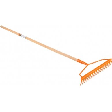 Grėblys metalinis su kotu Flo | 140cm, 16 dantų Grėblys metalinis su kotu Flo | 140cm, 16 dantų
