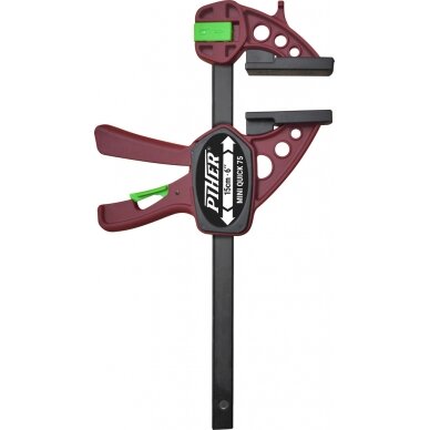 Greitos fiksacijos spaustuvas Piher Mini Quick 5,5x15cm, max 75kg Greitos fiksacijos spaustuvas Piher Mini Quick 5,5x15cm, max 75kg