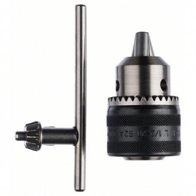 Griebtuvas Bosch 13 mm, užveržiamas raktu (1608571062) Griebtuvas Bosch 13 mm, užveržiamas raktu (1608571062)