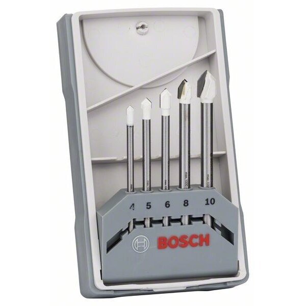 Grąžtų komplektas keramikinėms plytelėms Bosch, 4-10 mm, 5 vnt., 2608587169 Grąžtų komplektas keramikinėms plytelėms Bosch, 4-10 mm, 5 vnt., 2608587169