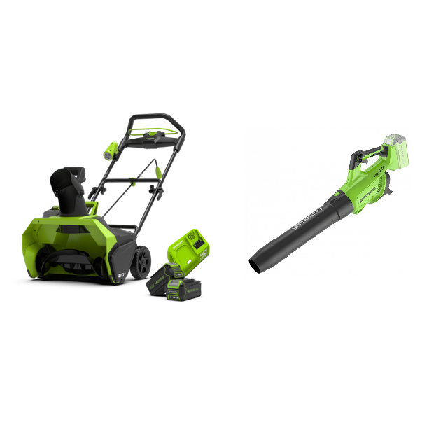 Greenworks gd40stUBXF SNIEGO VALYTUVAS + G40ABII LAPŲ PŪSTUVAS (40V su 2 x 4Ah akumuliatoriumi ir greituoju krovikliu) Greenworks gd40stUBXF SNIEGO VALYTUVAS + G40ABII LAPŲ PŪSTUVAS (40V su 2 x 4Ah akumuliatoriumi ir greituoju krovikliu)