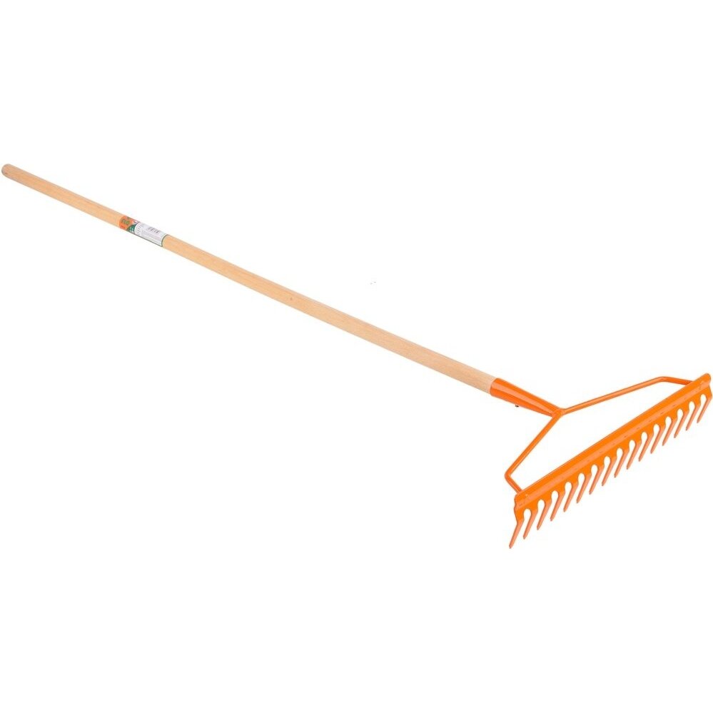 Grėblys metalinis su kotu Flo | 140cm, 16 dantų