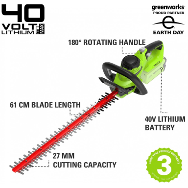 Greenworks G40HT61K2 GYVATVORIŲ GENĖTUVAS (24V su 2Ah akumuliatoriumi ir krovikliu) Greenworks G40HT61K2 GYVATVORIŲ GENĖTUVAS (24V su 2Ah akumuliatoriumi ir krovikliu)