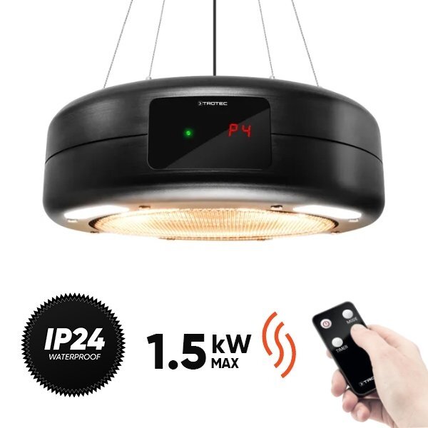 Halogeninis infraraudonųjų spindulių šildytuvas Trotec IR 1550 SC Halogeninis infraraudonųjų spindulių šildytuvas Trotec IR 1550 SC