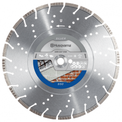 Husqvarna deimantinio pjovimo diskas betonui Ø350x20/25,4 Vari-Cut S50 Husqvarna deimantinio pjovimo diskas betonui Ø350x20/25,4 Vari-Cut S50