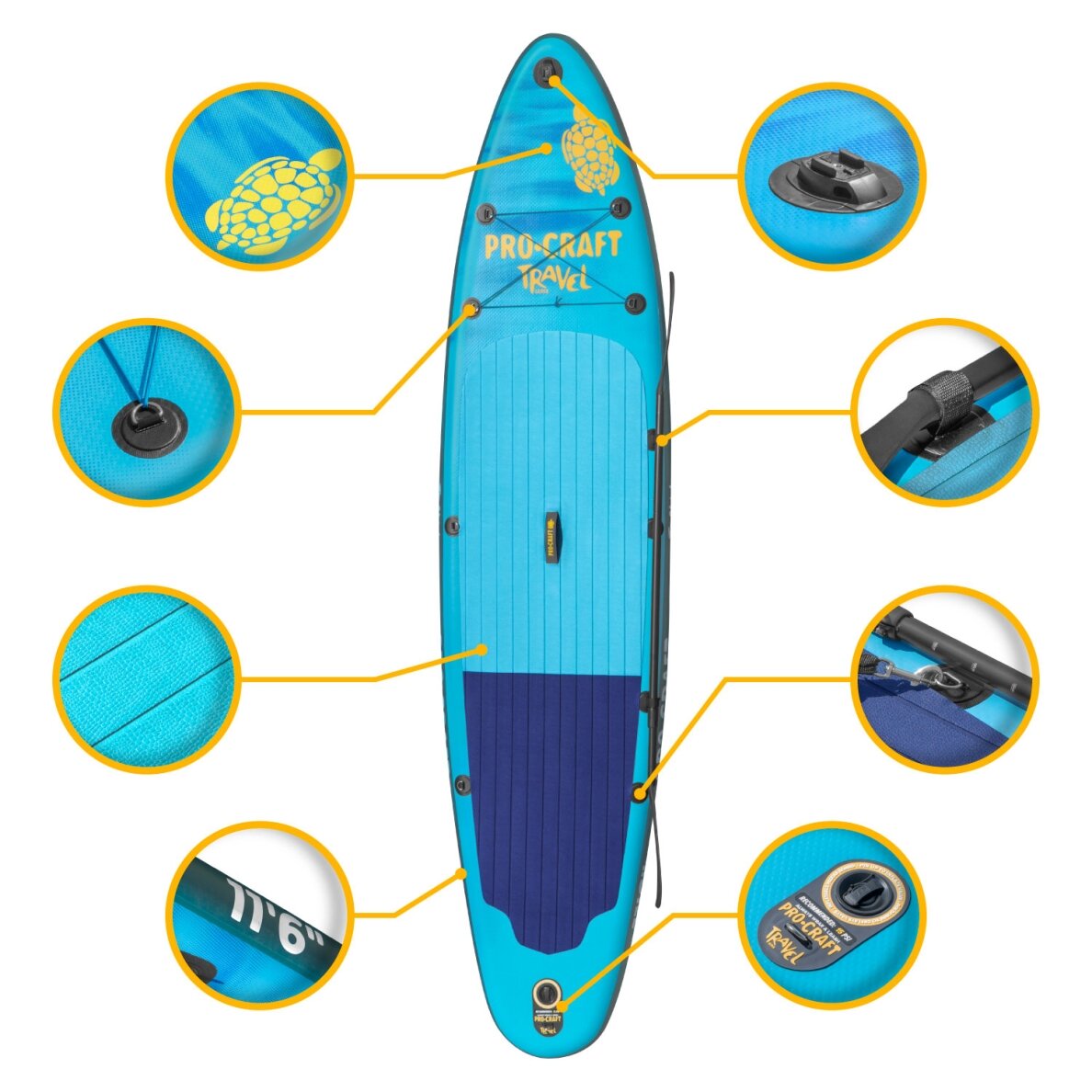 Irklentė „ProCraft Travel SUP350" 2 Irklentė „ProCraft Travel SUP350" 2