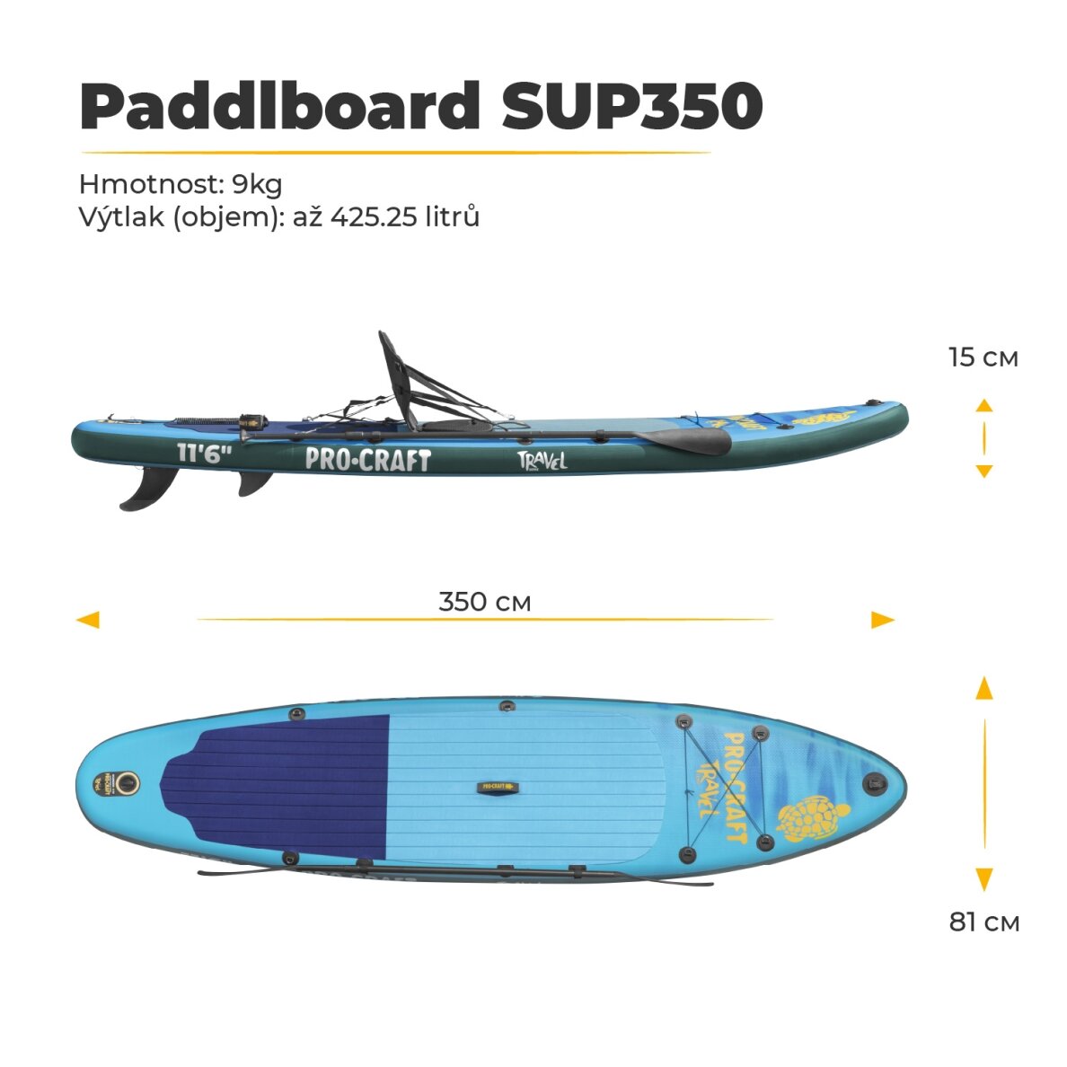 Irklentė „ProCraft Travel SUP350" 4 Irklentė „ProCraft Travel SUP350" 4