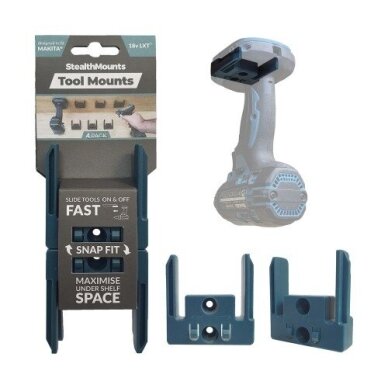 Įrankių laikikliai StealthMounts TM-MK18-BLU-4, skirti Makita 18V LXT, 4vnt (mėlyni) Įrankių laikikliai StealthMounts TM-MK18-BLU-4, skirti Makita 18V LXT, 4vnt (mėlyni)