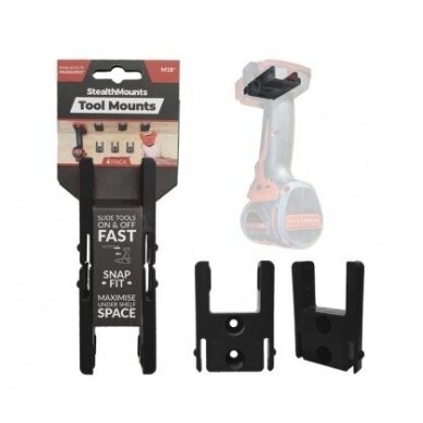 Įrankių laikikliai StealthMounts TM-MW18-BLK-4, skirti "Milwaukee M18" 18V, 4 vnt. (juodi) Įrankių laikikliai StealthMounts TM-MW18-BLK-4, skirti "Milwaukee M18" 18V, 4 vnt. (juodi)