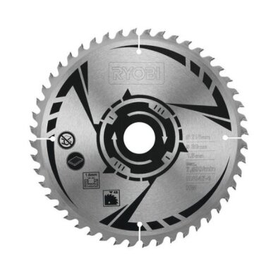 Įstrižojo pjovimo pjūklo geležtė Ryobi SB216K16T48A1, 216 mm 48TCT Įstrižojo pjovimo pjūklo geležtė Ryobi SB216K16T48A1, 216 mm 48TCT