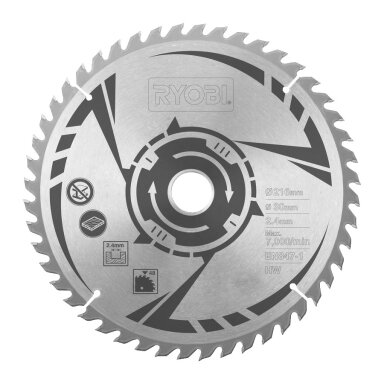 Įstrižojo pjovimo pjūklo geležtė Ryobi SB216T48A1, 216mm Įstrižojo pjovimo pjūklo geležtė Ryobi SB216T48A1, 216mm
