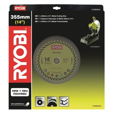 Įstrižojo pjūklo diskas, 355 mm Ryobi COSB355A1 Įstrižojo pjūklo diskas, 355 mm Ryobi COSB355A1
