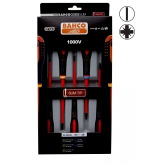 Izoliuotų atsuktuvų rinkinys ERGO™ slim 5 vnt - PZ1/2; SL3,0/4,0/5,5 - 1000V VDE Izoliuotų atsuktuvų rinkinys ERGO™ slim 5 vnt - PZ1/2; SL3,0/4,0/5,5 - 1000V VDE