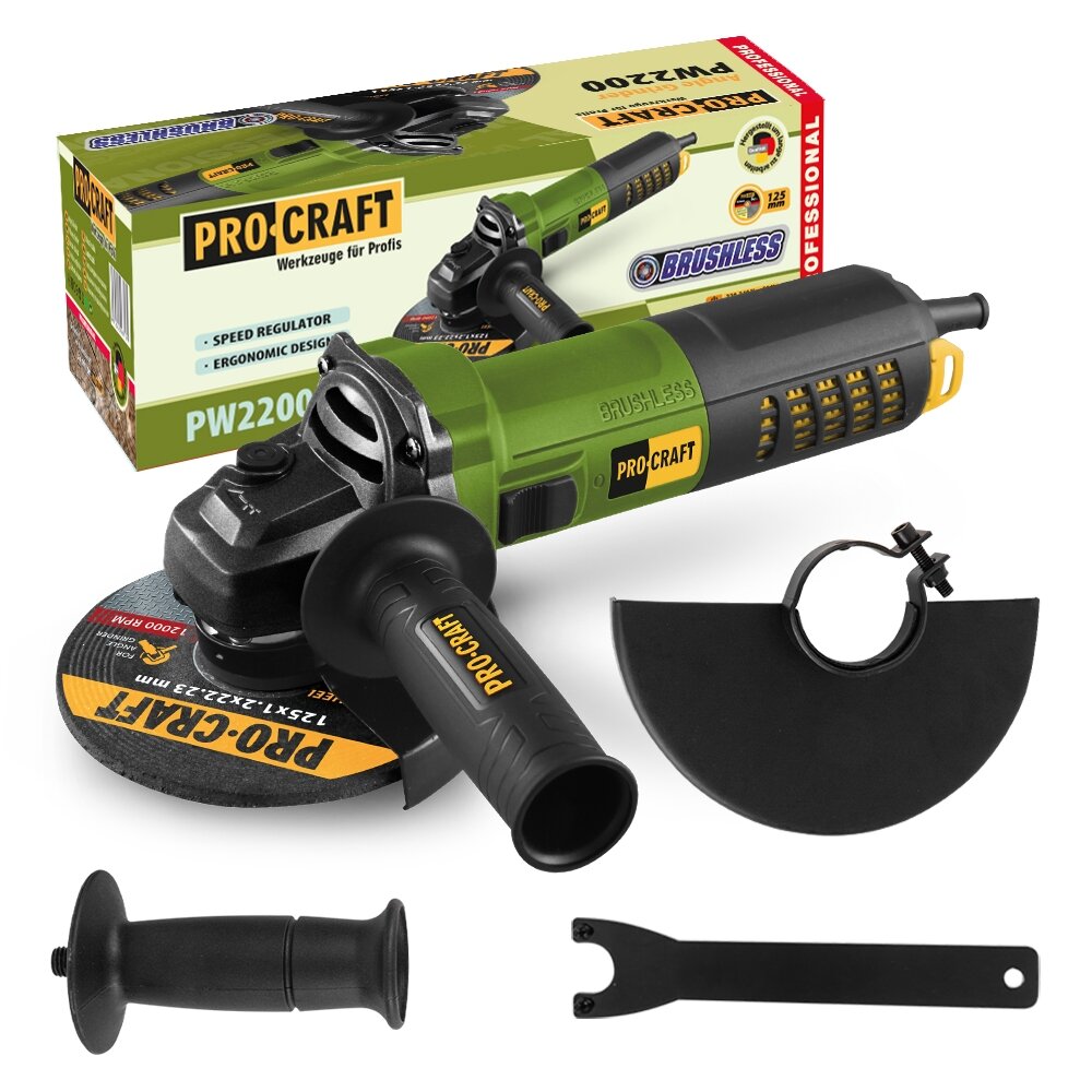 Kampinis šlifuoklis „ProCraft PW2200” Kampinis šlifuoklis „ProCraft PW2200”