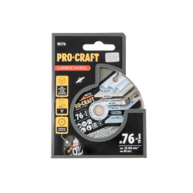Karbidinis pjovimo diskas „ProCraft WC76” 2