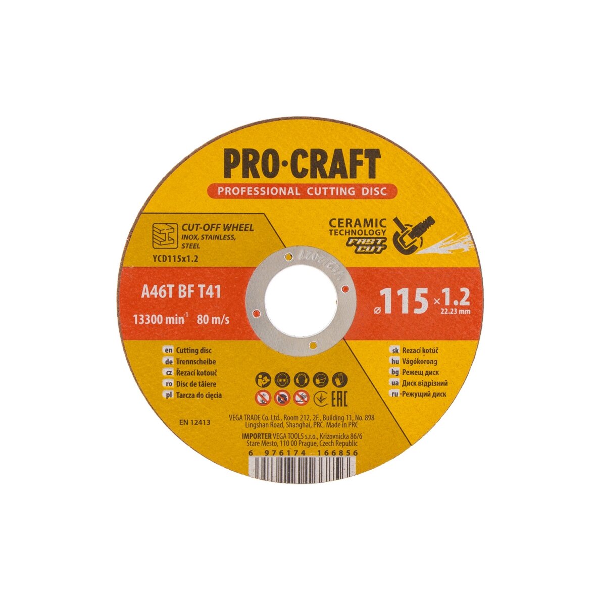 Keraminis pjovimo diskas „ProCraft YCD115x1.2” 1