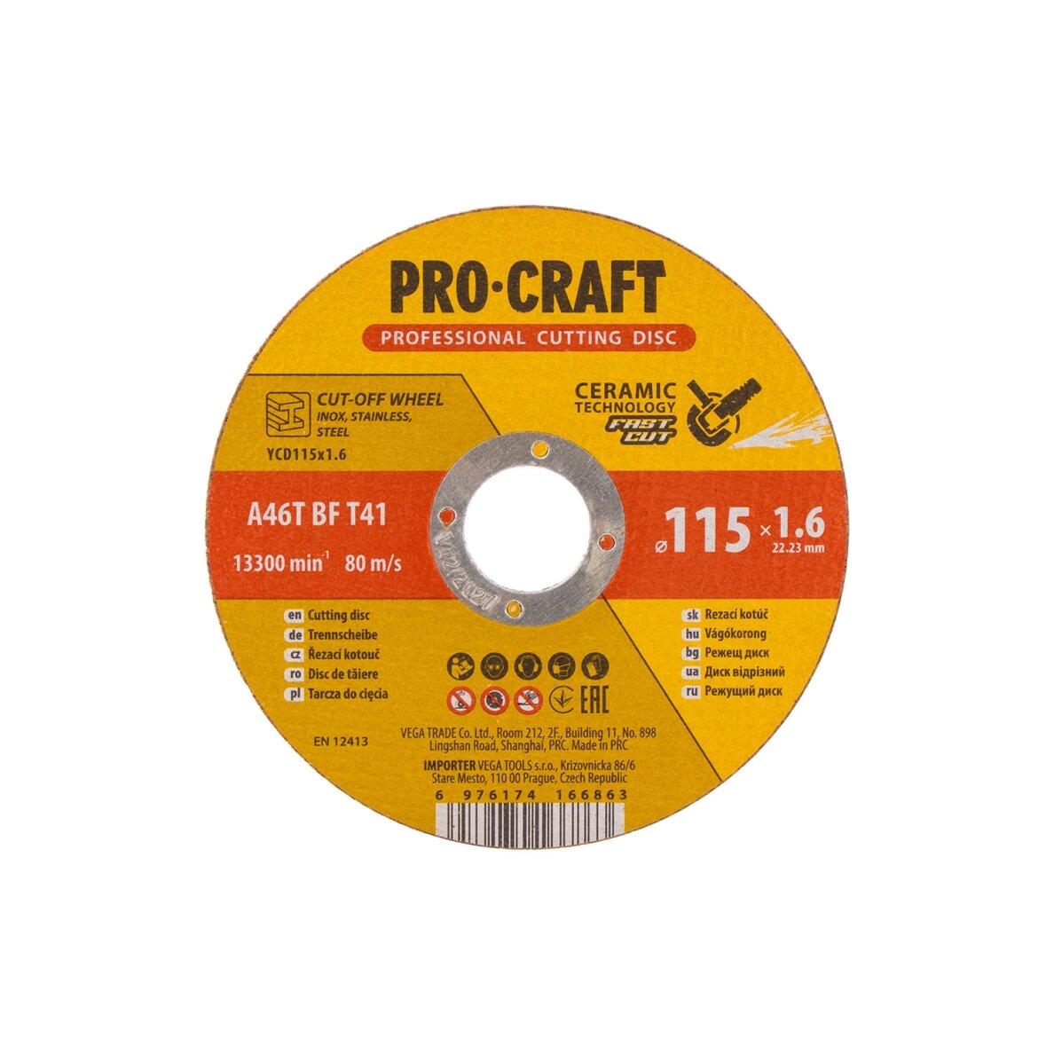 Keraminis pjovimo diskas „ProCraft YCD115x1.6” 1
