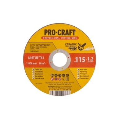 Keraminis pjovimo diskas „ProCraft YCD115x1.2”