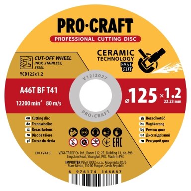 Keraminis pjovimo diskas „ProCraft YCD125x1.2”