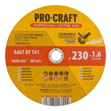 Keraminis pjovimo diskas „ProCraft YCD230x1.6"