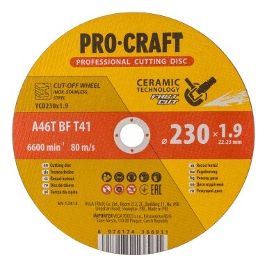 Keraminis pjovimo diskas „ProCraft YCD230x1.9"