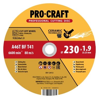 Keraminis pjovimo diskas „ProCraft YCD230x1.9"