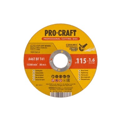 Keraminis pjovimo diskas „ProCraft YCD115x1.6” 1 Keraminis pjovimo diskas „ProCraft YCD115x1.6” 1