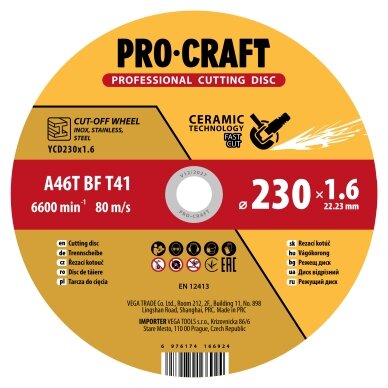 Keraminis pjovimo diskas „ProCraft YCD230x1.6" Keraminis pjovimo diskas „ProCraft YCD230x1.6"
