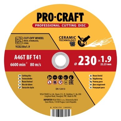 Keraminis pjovimo diskas „ProCraft YCD230x1.9" Keraminis pjovimo diskas „ProCraft YCD230x1.9"