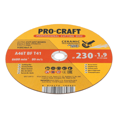 Keraminis pjovimo diskas „ProCraft YCD230x1.9" 2 Keraminis pjovimo diskas „ProCraft YCD230x1.9" 2