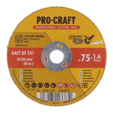 Keraminis pjovimo diskas „ProCraft YCD75x1.6” Keraminis pjovimo diskas „ProCraft YCD75x1.6”
