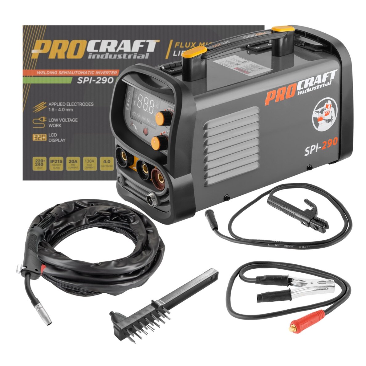 Kombinuotas inverterinis suvirintojas „ProCraft SPI-290” Kombinuotas inverterinis suvirintojas „ProCraft SPI-290”