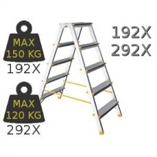 Kopėčios aliuminės, buitinės, dvipusės EUROSTYL | 2 pakopų 38-39cm, max 150kg