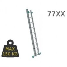 Kopėčios aliuminės, universalios, dvipusės, ištraukiamos (laiptams) 2 dalių EUROSTYL | 2x11 pakopų 315-513cm.