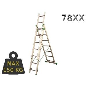 Kopėčios aliuminės, atremiamos, ištraukiamos, (laiptams) 3dalių EUROSTYL | 3x7 pakopų 201-399cm. Kopėčios aliuminės, atremiamos, ištraukiamos, (laiptams) 3dalių EUROSTYL | 3x7 pakopų 201-399cm.