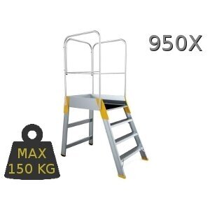 Kopėčios aliuminės, su darbine aikštele: 56x77cm FORTE | 4 pakopų 83-185cm su porankiais Kopėčios aliuminės, su darbine aikštele: 56x77cm FORTE | 4 pakopų 83-185cm su porankiais