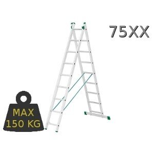 Kopėčios aliuminės, universalios, dvipusės, ištraukiamos, 2 dalių EUROSTYL | 2x11 pakopų 315-513cm Kopėčios aliuminės, universalios, dvipusės, ištraukiamos, 2 dalių EUROSTYL | 2x11 pakopų 315-513cm