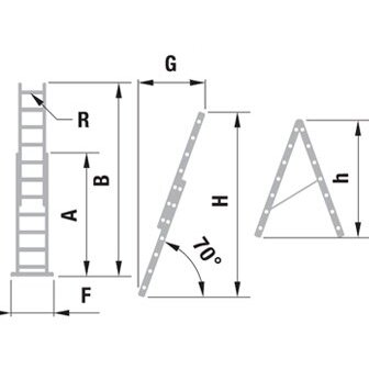 Kopėčios aliuminės, universalios, dvipusės, ištraukiamos, 2 dalių EUROSTYL | 2x14 pakopų 400-683cm 1 Kopėčios aliuminės, universalios, dvipusės, ištraukiamos, 2 dalių EUROSTYL | 2x14 pakopų 400-683cm 1