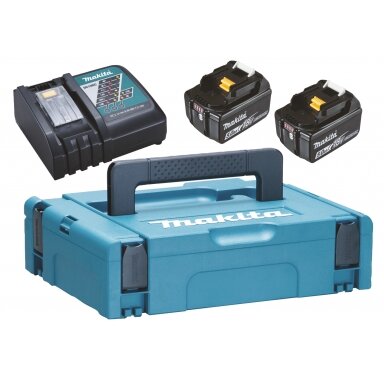 Komplektas 18V, 2XBL1850B, DC18RC, MAKPAC Makita 197624-2 Komplektas 18V, 2XBL1850B, DC18RC, MAKPAC Makita 197624-2