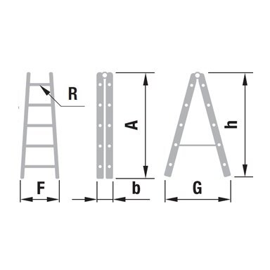 Kopėčios aliuminės, buitinės FORTE | 2x10 pakopų 283cm** Kopėčios aliuminės, buitinės FORTE | 2x10 pakopų 283cm**